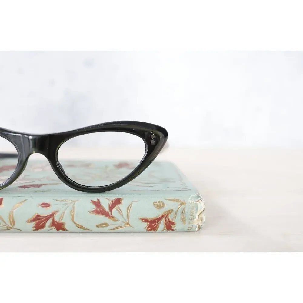 Vintage 1960s France Women Cateye Eyeglass Rockabilly Pinup Multicolor Retro